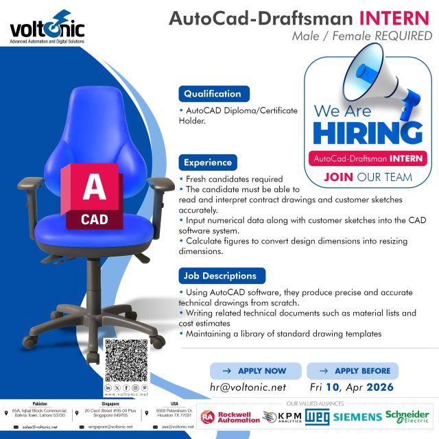 AutoCad – Draftsman INTERN Required for April 2026 